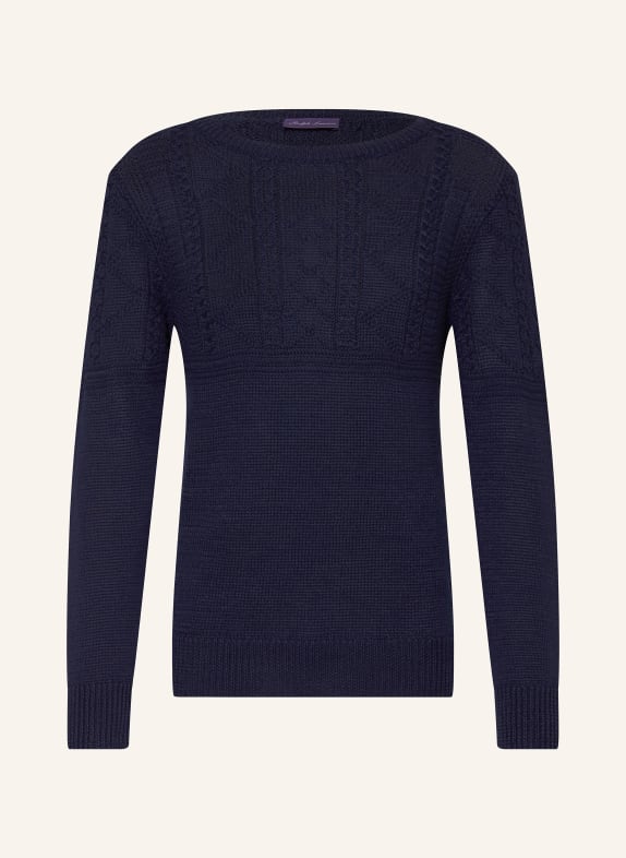 RALPH LAUREN PURPLE LABEL Sweater with linen DARK BLUE