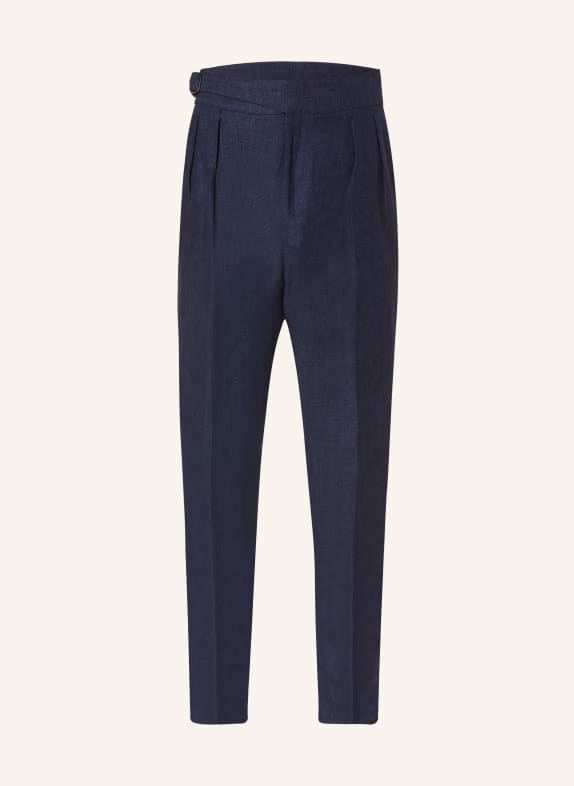 RALPH LAUREN PURPLE LABEL Suit trousers regular fit in linen DARK BLUE