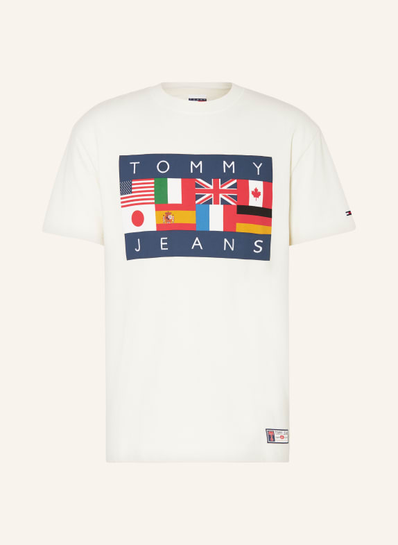 TOMMY JEANS T-Shirt CREME/ DUNKELBLAU/ ROT