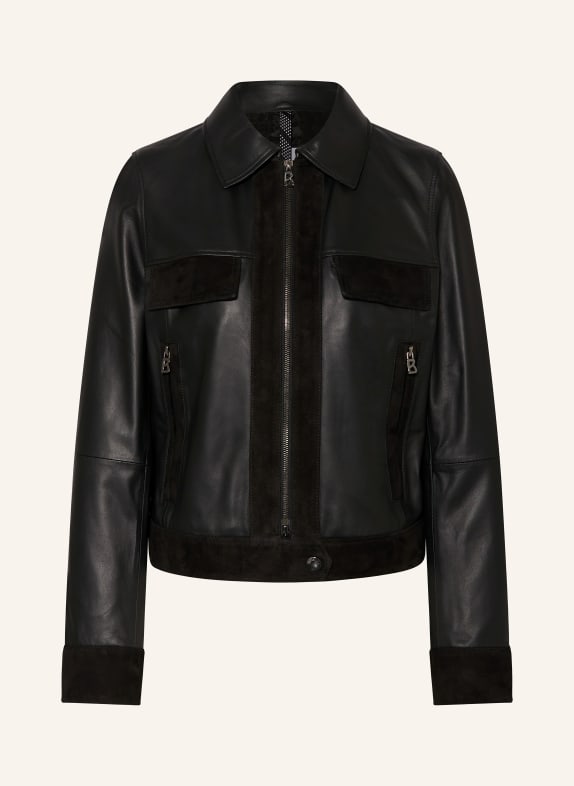 BOGNER Leather jacket ALEXIA in mixed materials BLACK