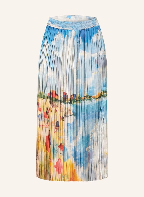 rich&royal Pleated skirt BLUE/ DARK YELLOW/ RED