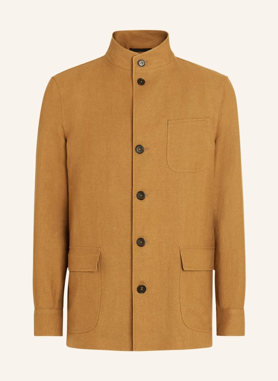 ZEGNA Jacket with linen CAMEL