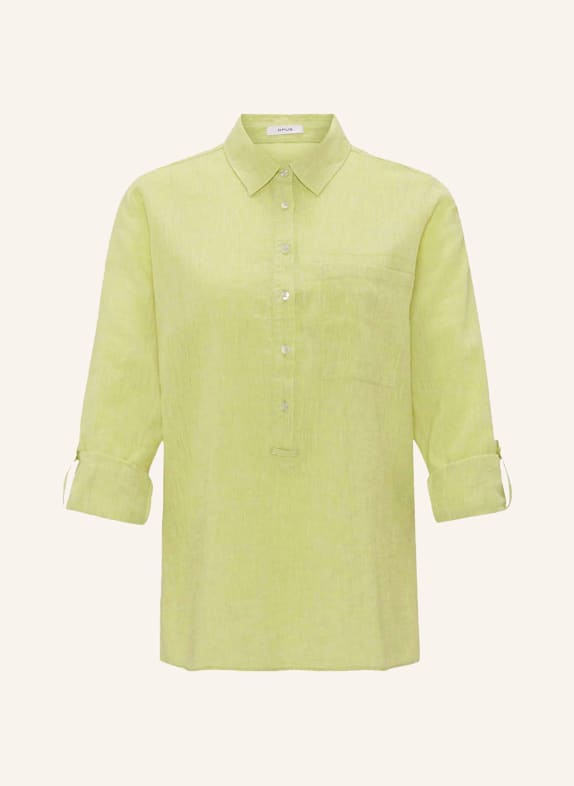 OPUS Shirt blouse FREPPA with linen LIGHT GREEN