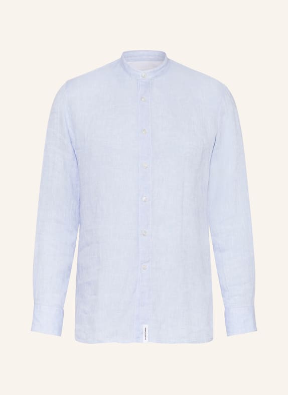 BALDESSARINI Linen shirt regular fit with stand-up collar LIGHT BLUE