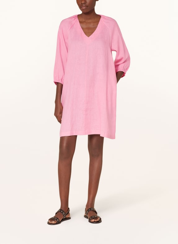 rich&royal Linen dress with 3/4 sleeves PINK