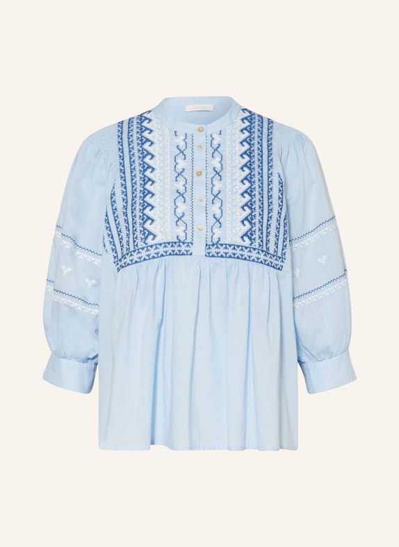 rich&royal Shirt blouse with 3/4 sleeves LIGHT BLUE/ BLUE