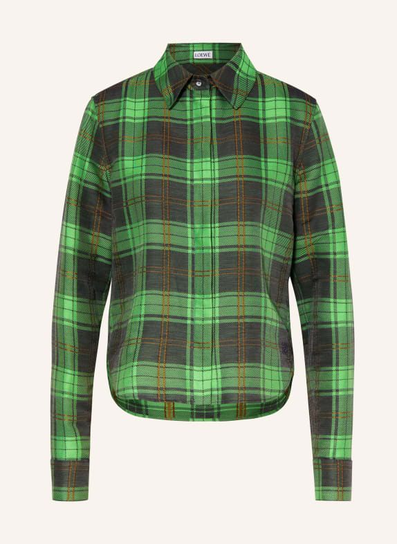 LOEWE Shirt blouse GREEN/ BLACK/ ORANGE