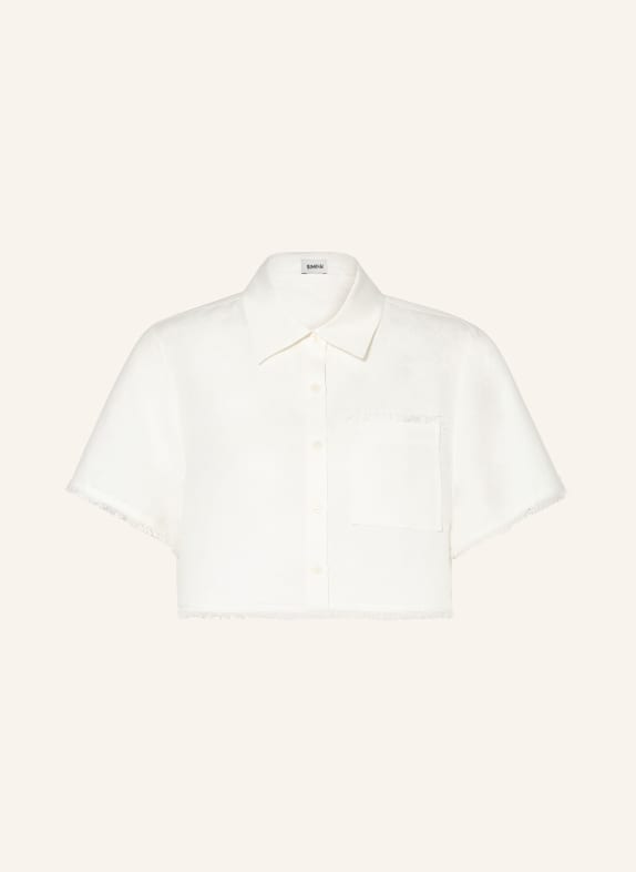 SIMKHAI Cropped shirt blouse SOLANGE with linen CREAM