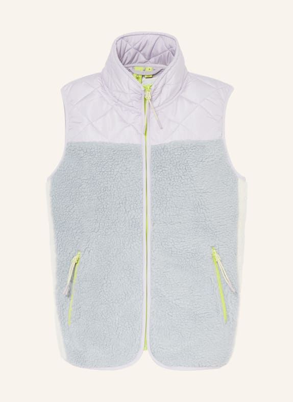 TheJoggConcept Quilted vest JCBERRI in mixed materials BLUE GRAY/ LIGHT PURPLE/ ECRU