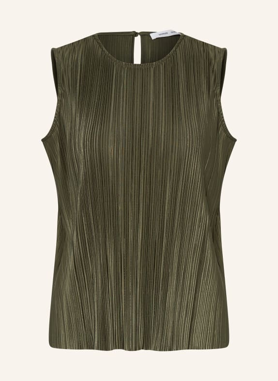 SAMSØE  SAMSØE Blouse top SAUMA with pleats DARK GREEN