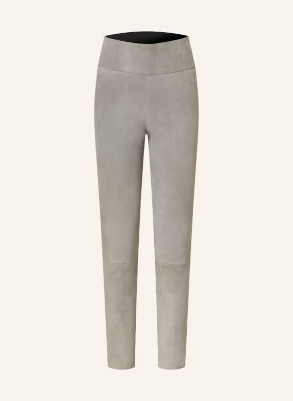 RIANI Leather trousers GRAY