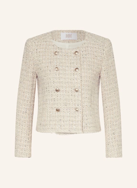 RIANI Boxy jacket made of tweed with glitter thread WHITE/ CREAM/ GRAY