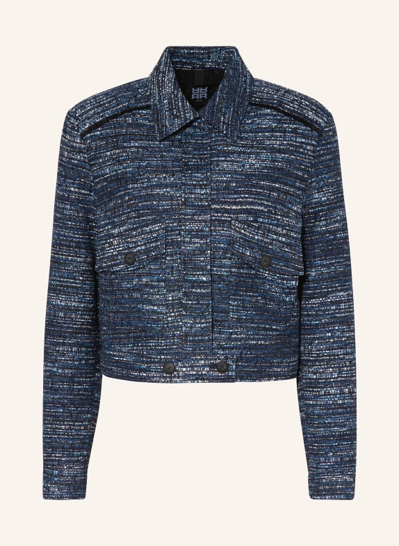 RIANI Boxy jacket in tweed BLACK/ BLUE/ LIGHT BLUE