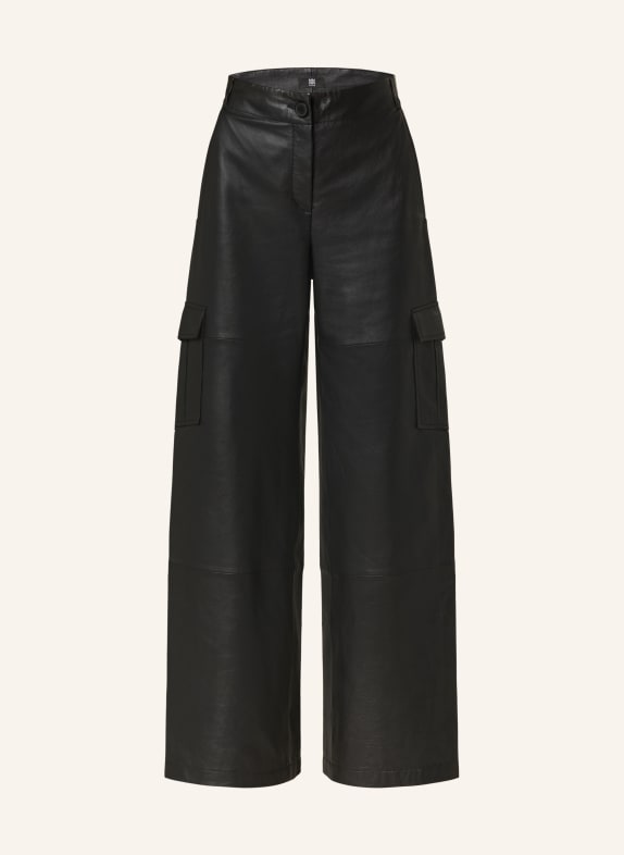 RIANI Cargo pants in leather BLACK
