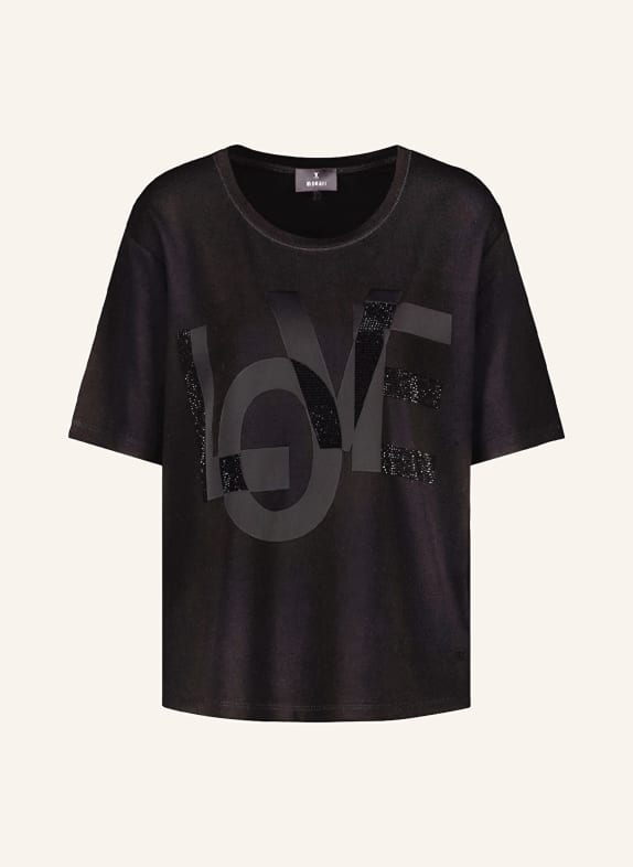 monari T-shirt with decorative gems BLACK