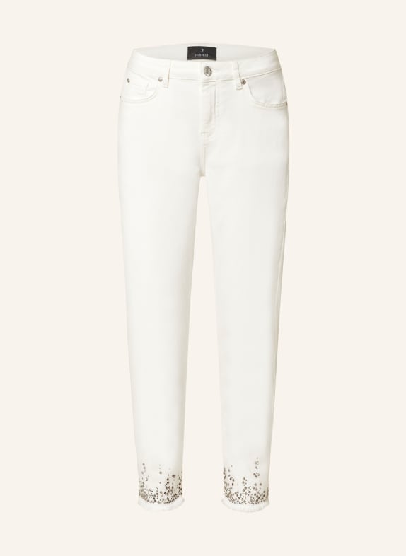 monari 7/8 jeans with decorative gems WHITE
