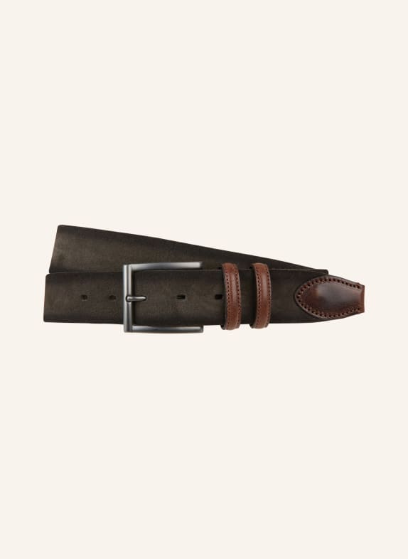VENETA CINTURE Leather belt DARK BROWN
