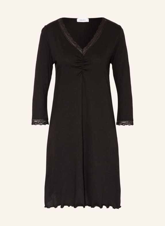darling harbour Nightgown with 3/4 sleeves BLACK