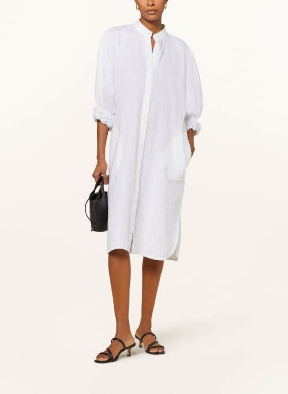 lilienfels Shirt dress made of linen with 3/4 sleeves WHITE