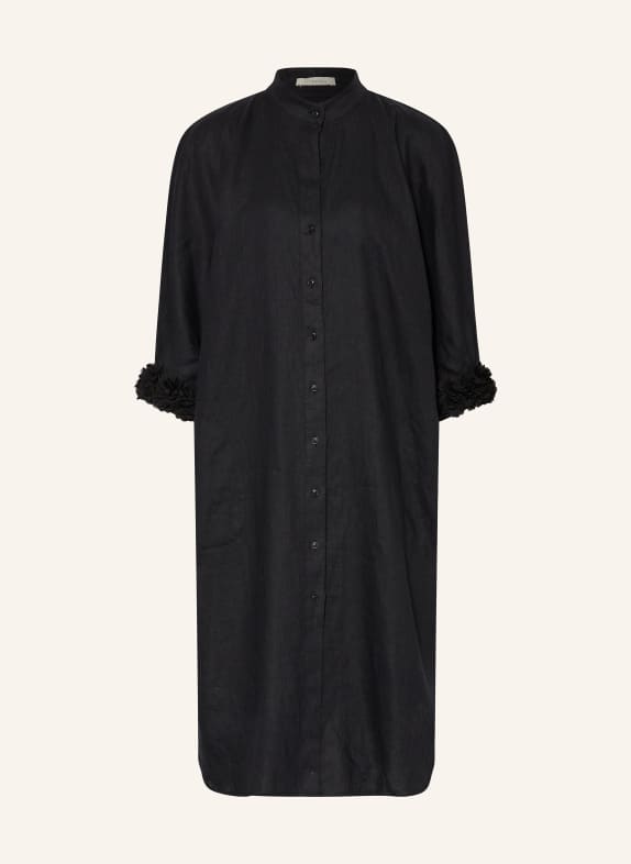 lilienfels Shirt dress made of linen with 3/4 sleeves BLACK