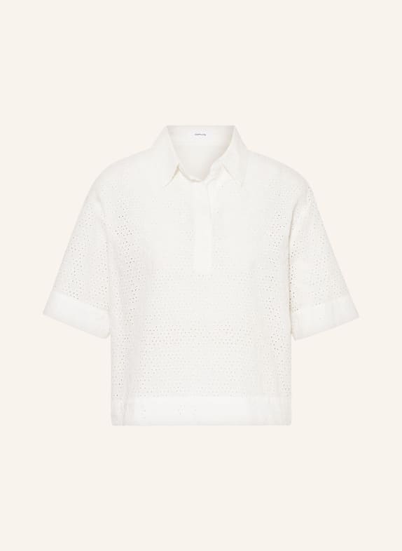 OPUS Shirt blouse FASPER with broderie anglaise WHITE