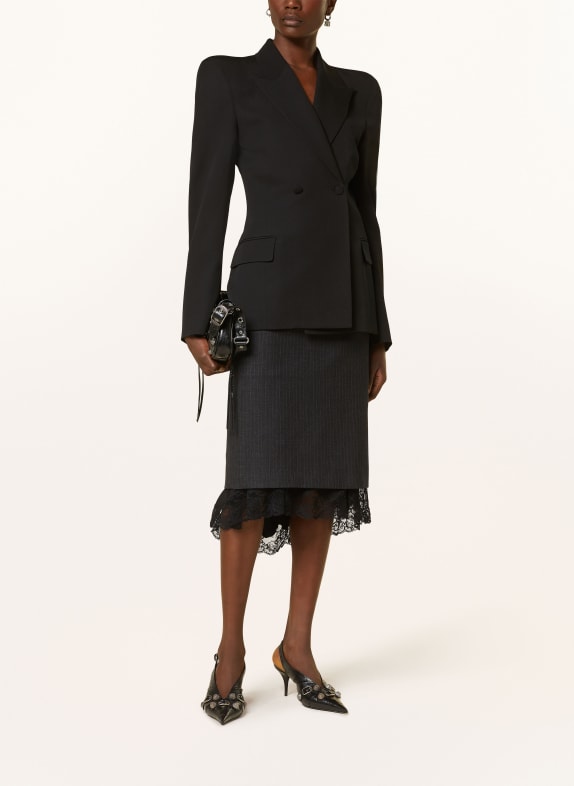 BALENCIAGA Rock mit Spitze DUNKELGRAU / SCHWARZ / WEISS