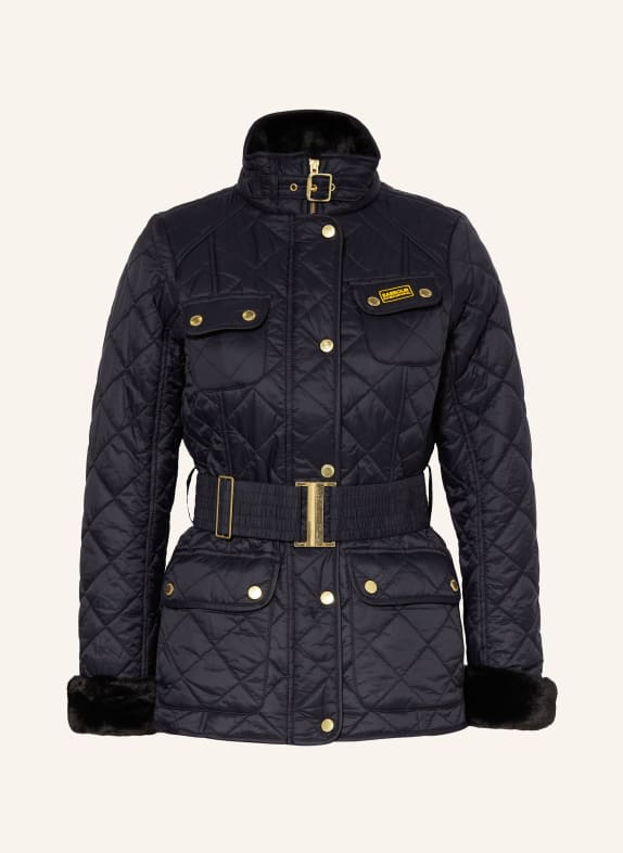 BARBOUR INTERNATIONAL Quilted jacket INTERNATION POLARQUILT with faux fur BLACK