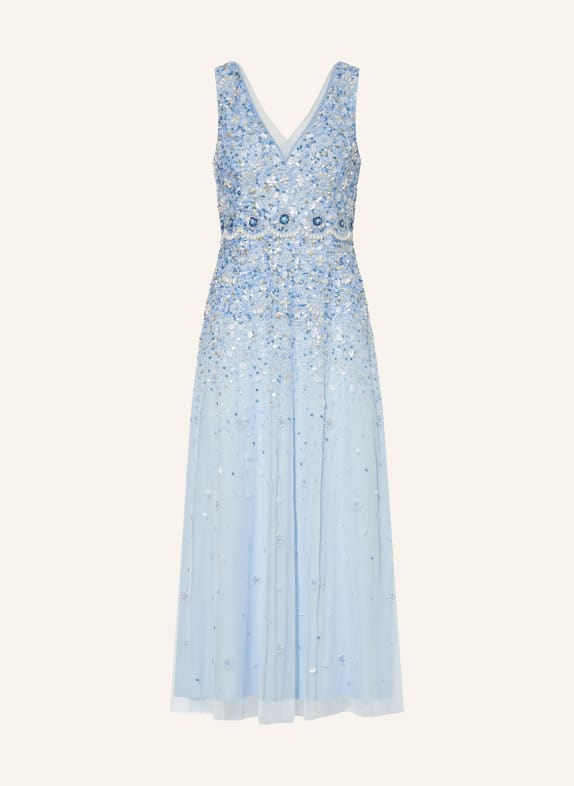 ADRIANNA PAPELL Cocktail dress with decorative gems and sequins LIGHT BLUE