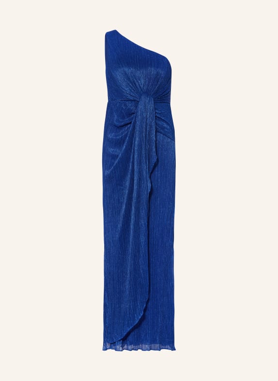 ADRIANNA PAPELL One-shoulder dress with glitter thread BLUE