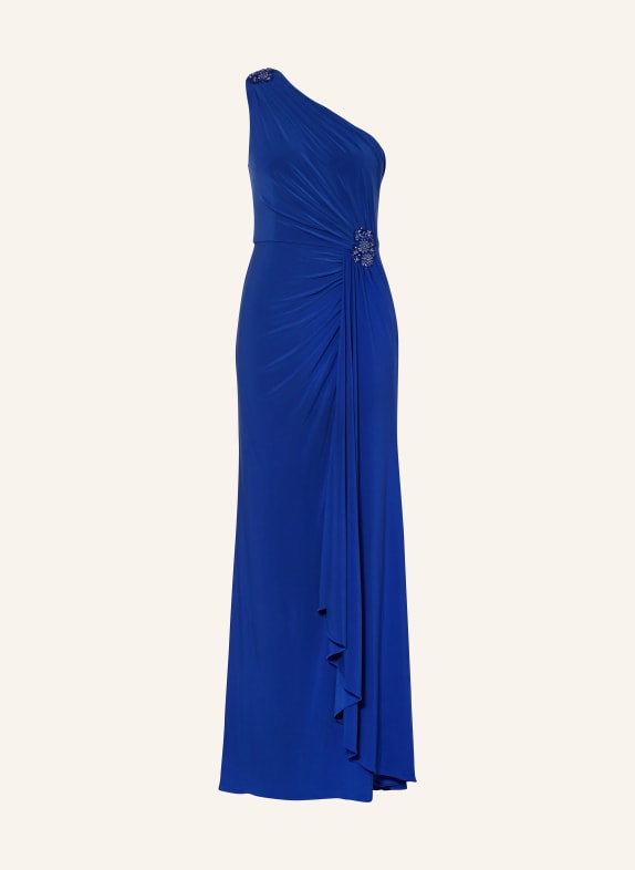 ADRIANNA PAPELL One-shoulder dress with decorative gems BLUE