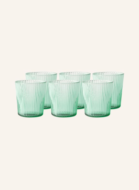 PAVEAU Set of 6 drinking glasses GREEN
