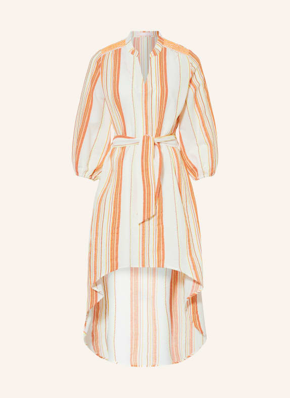 VALÉRIE KHALFON Dress MIRANDA with 3/4 sleeves ORANGE/ NEON YELLOW