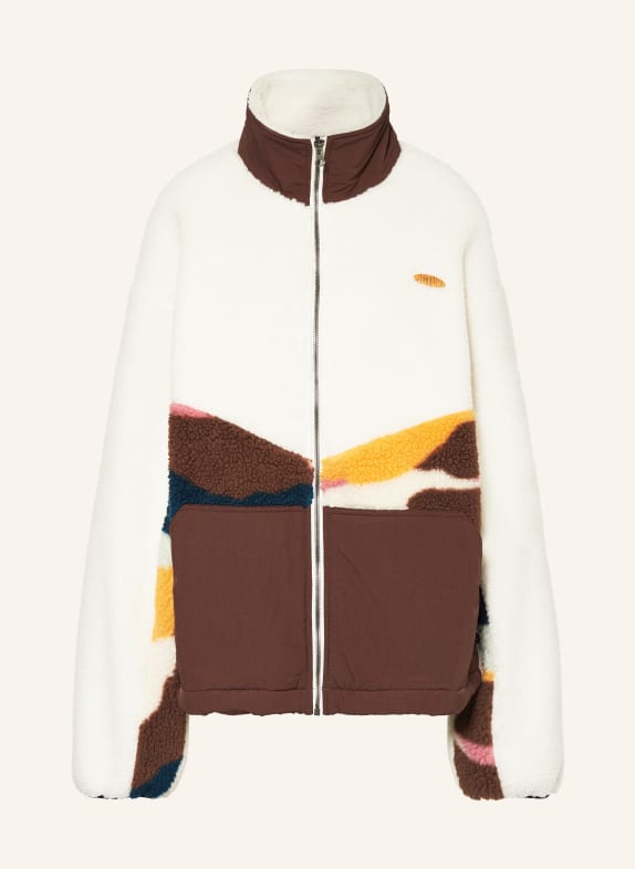 PICTURE Fleecejacke AKUNA WEISS/ BRAUN/ PETROL