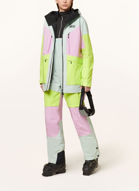 PICTURE Ski broek ELWY MINT / ROZE / NEONGROEN