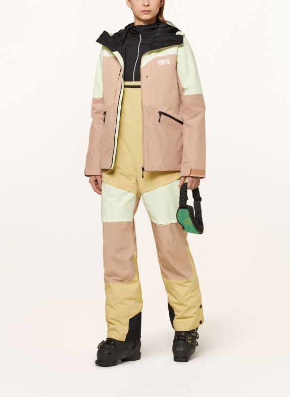 PICTURE Ski broek ELWY DONKERGEEL / BEIGE / LICHTGEEL