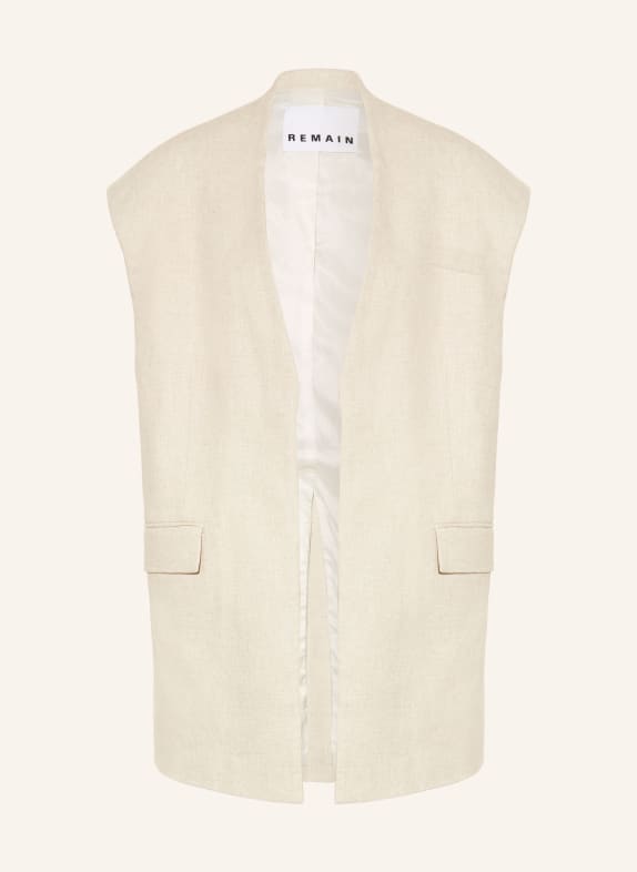 REMAIN Oversized vest made of linen 11-4801 Tofu Beige
