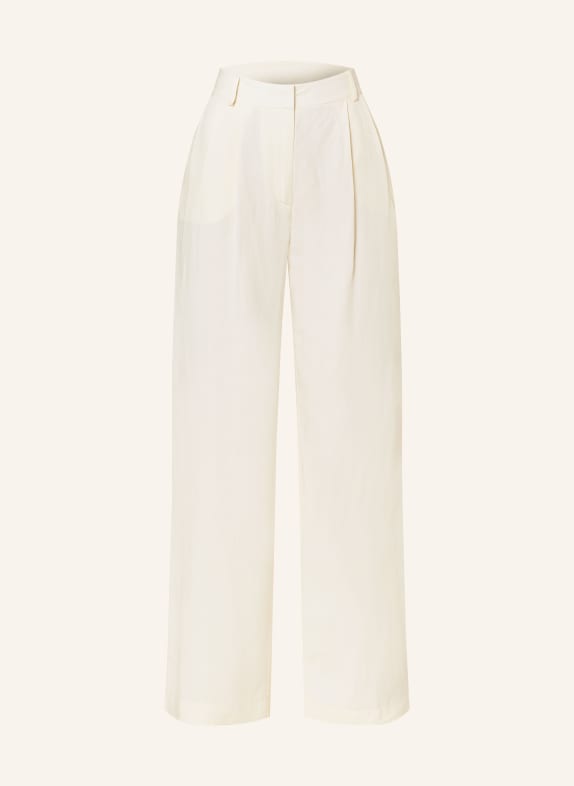 PATRIZIA PEPE Wide leg trousers with linen WHITE