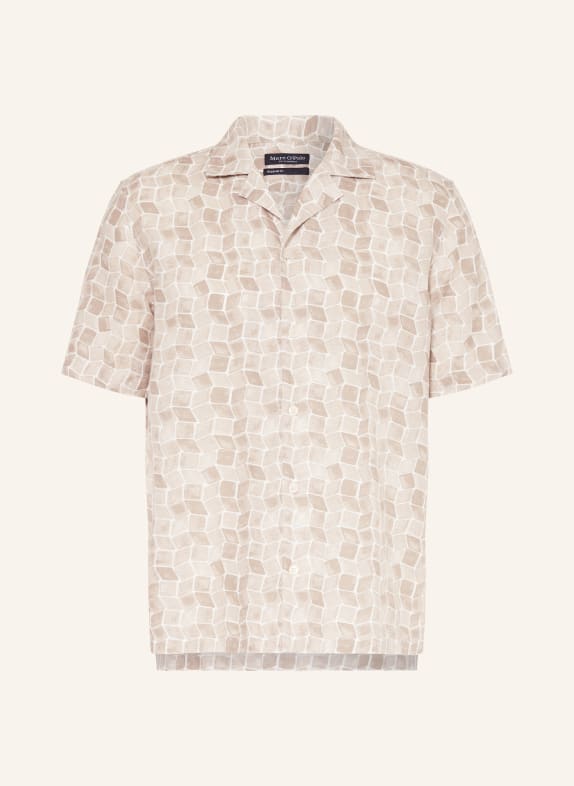 Marc O'Polo Resort shirt regular fit with linen BEIGE/ WHITE