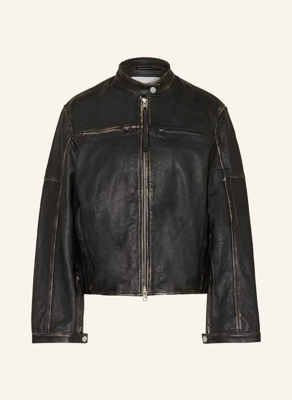 COS Leather jacket BLACK