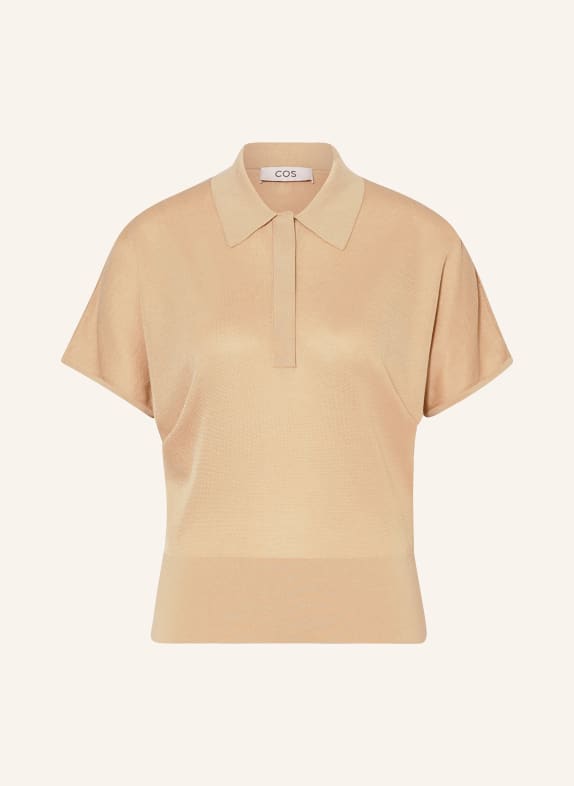 COS Knitted polo shirt BEIGE
