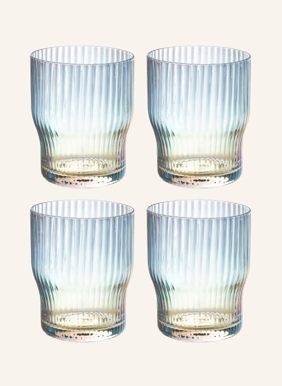 Westwing Collection Sada 4 sklenic na pití JUNO Transparent mit schimmerndem Perlmuttglanz