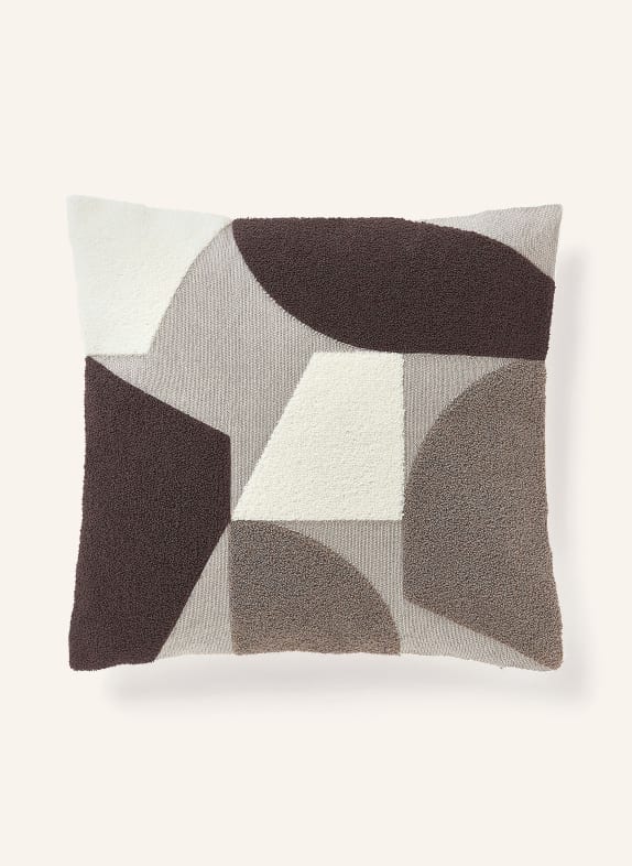 Westwing Collection Decorative cushion cover NOMI DARK BROWN/ LIGHT GRAY/ ECRU