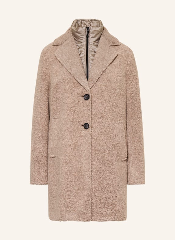 GIL BRET Teddyfell-Mantel HELLBRAUN