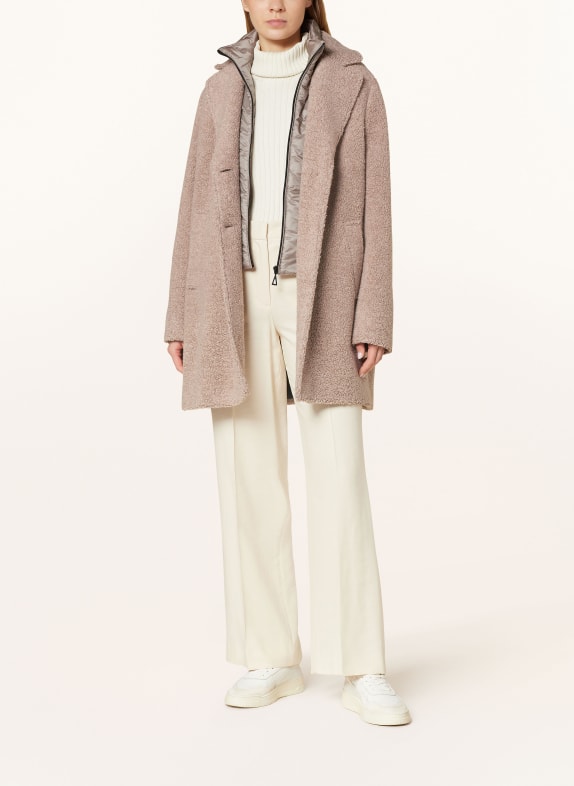 GIL BRET Teddyfell-Mantel HELLBRAUN