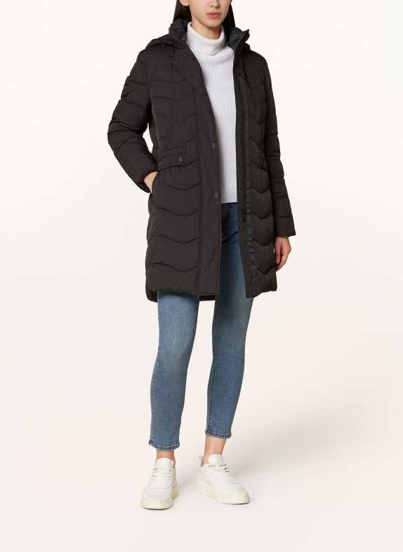 GIL BRET Prošívaný kabát s izolací DUPONT™ SORONA® ČERNÁ