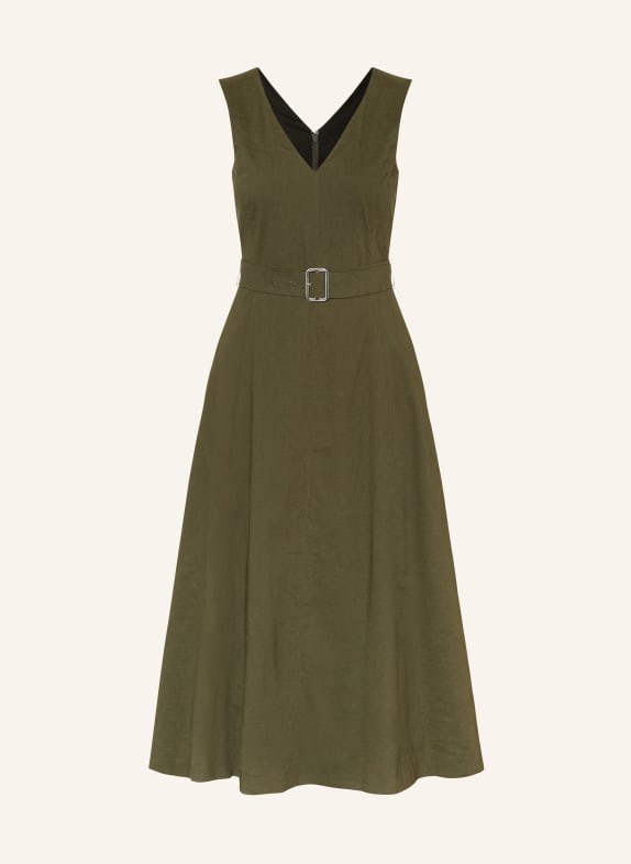 Theory Dress with linen OLIVE