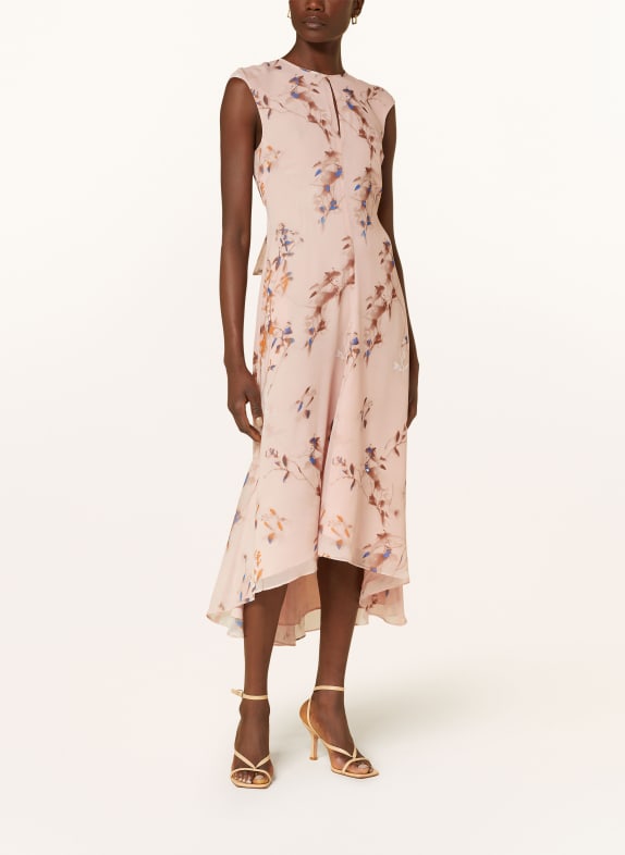REISS Dress BECCI with cut-out ROSE/ BLUE/ BROWN