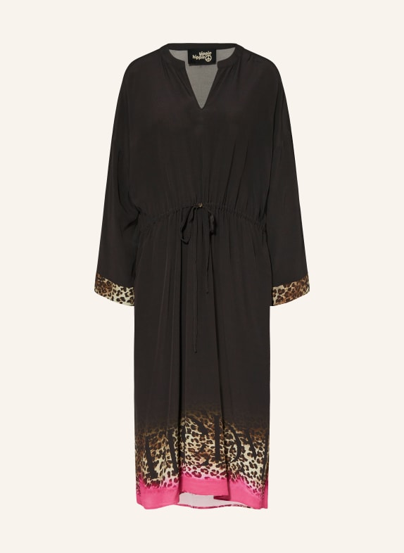 yippie hippie Dress BLACK/ NEON PINK/ DARK BROWN