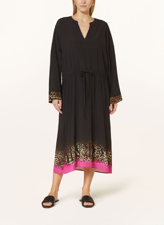 yippie hippie Kleid SCHWARZ/ NEONPINK/ DUNKELBRAUN