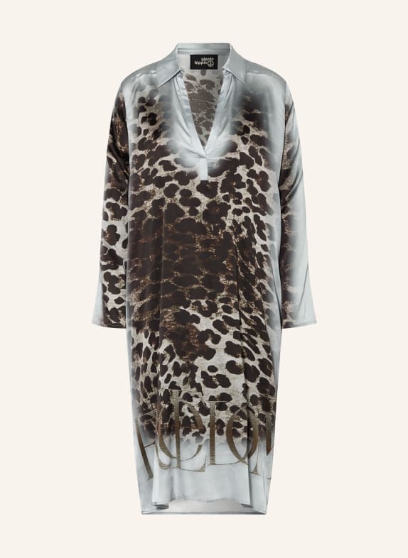 yippie hippie Dress LIGHT GRAY/ DARK BROWN/ CREAM